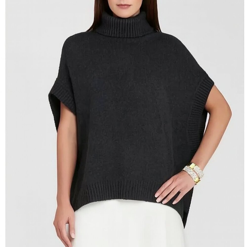 BCBGMaxazria Grey Oversized Cowlneck Dolman Sweater